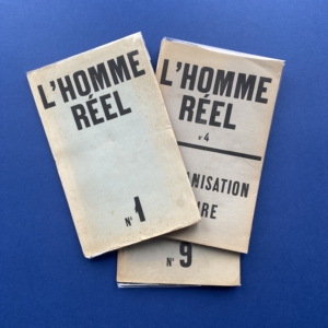 Lot Revue L’homme réel n°1, 4 and 9, Paris, Imp. L. Cario, 1930s
