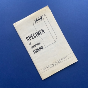 Spécimen de caractères Ludlow pour "Le Monde", Paris, 1930s
