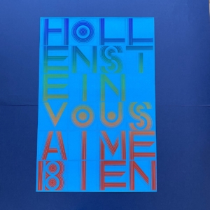 Poster "HOLLENSTEIN VOUS AIME BIEN", blue, 1970's, Hollenstein studio