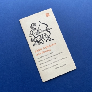 Erhöhte Treffsicherheit in der Werbung, Frankfurt, D. Stempel AG, 1950s